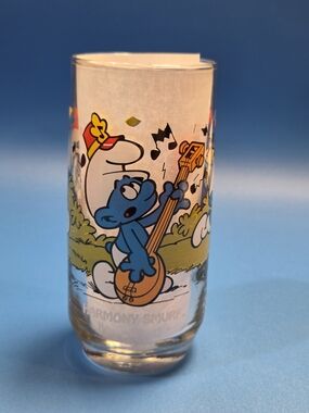 Harmony Smurf Collector Glass - Blue Smurf Music Design